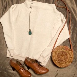 Anthropologie cream sweatshirt